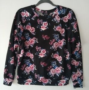 JUSTIFY black floral print sweatshirt